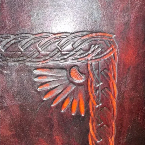 Vintage Tooled Leather Double Wine Bottle Carrying Case - Picture 15 of 16